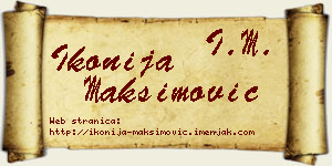 Ikonija Maksimović vizit kartica